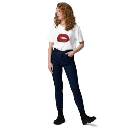 Red lips organic cotton t-shirt PREMIUM