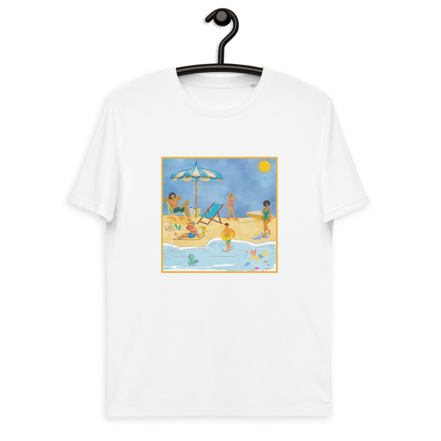 Beach Drawing Unisex Organic Cotton T-shirt PREMIUM