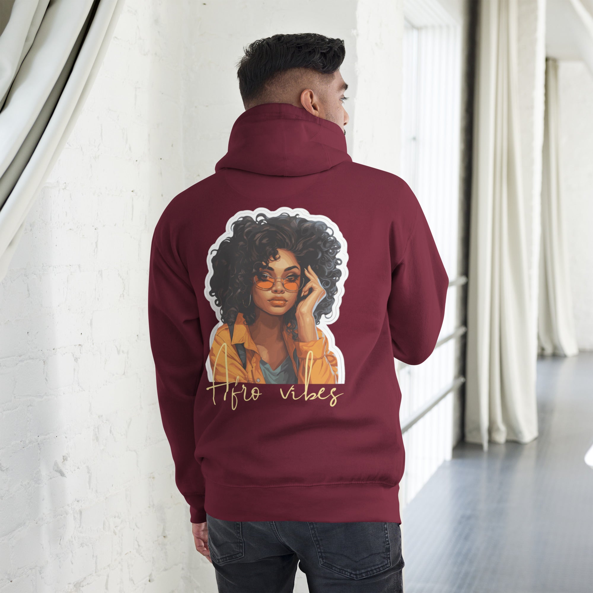 Graphic Hoodie, Burgundy, Black, Spiced Wine, Unisex Hoodie, Man, Woman, Art Style Hoodie, Art Wear, Festival Clothing, Unisex authentic Clothing