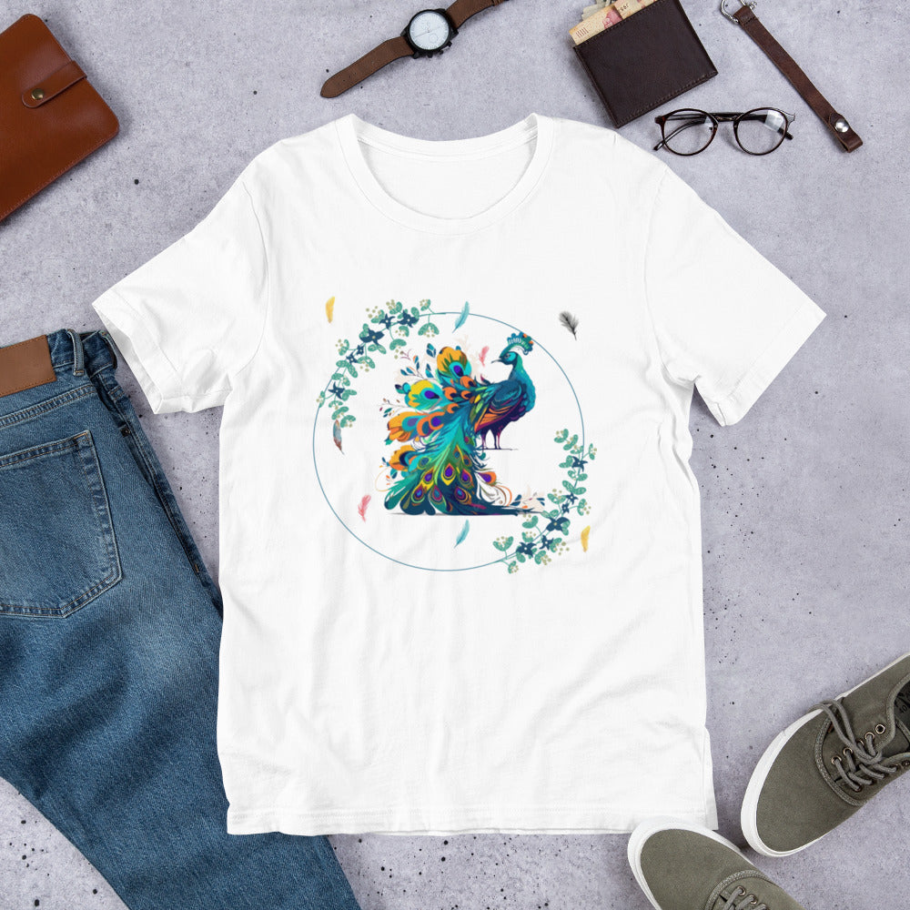 Peacock Feather-inspired Unisex t-shirt Limited Edition