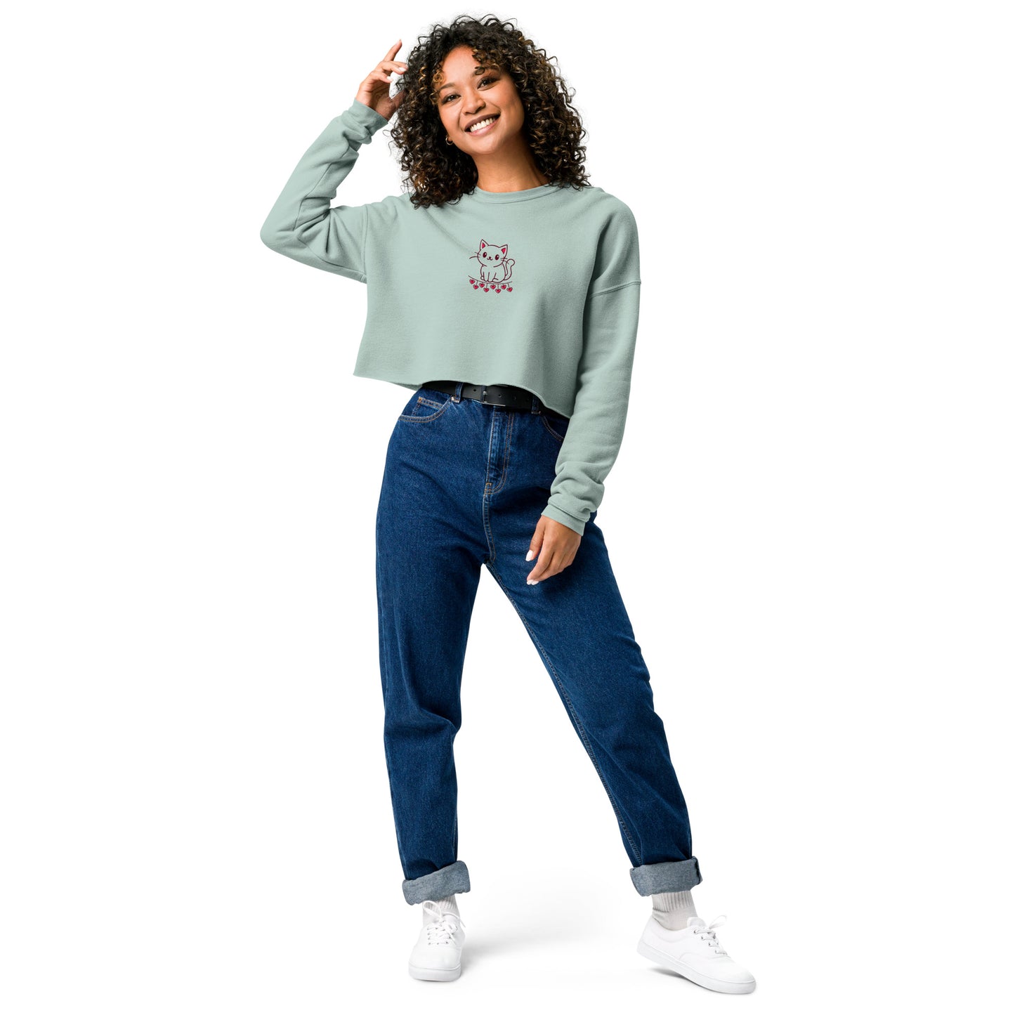 Cats rule the world Crop Sweatshirt