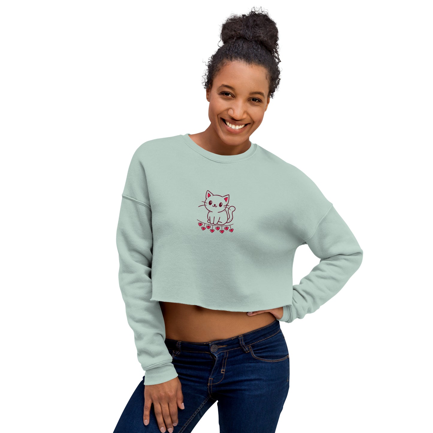 Cats rule the world Crop Sweatshirt