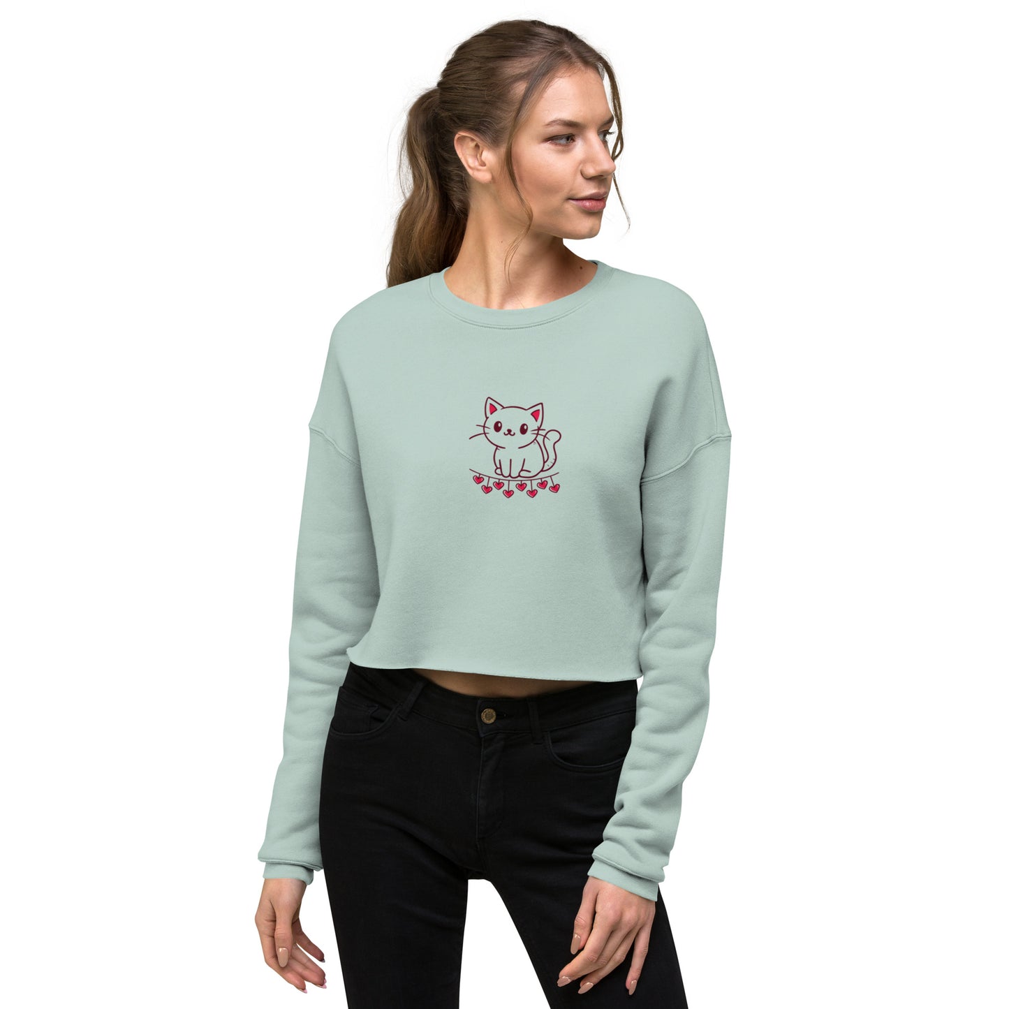 Cats rule the world Crop Sweatshirt