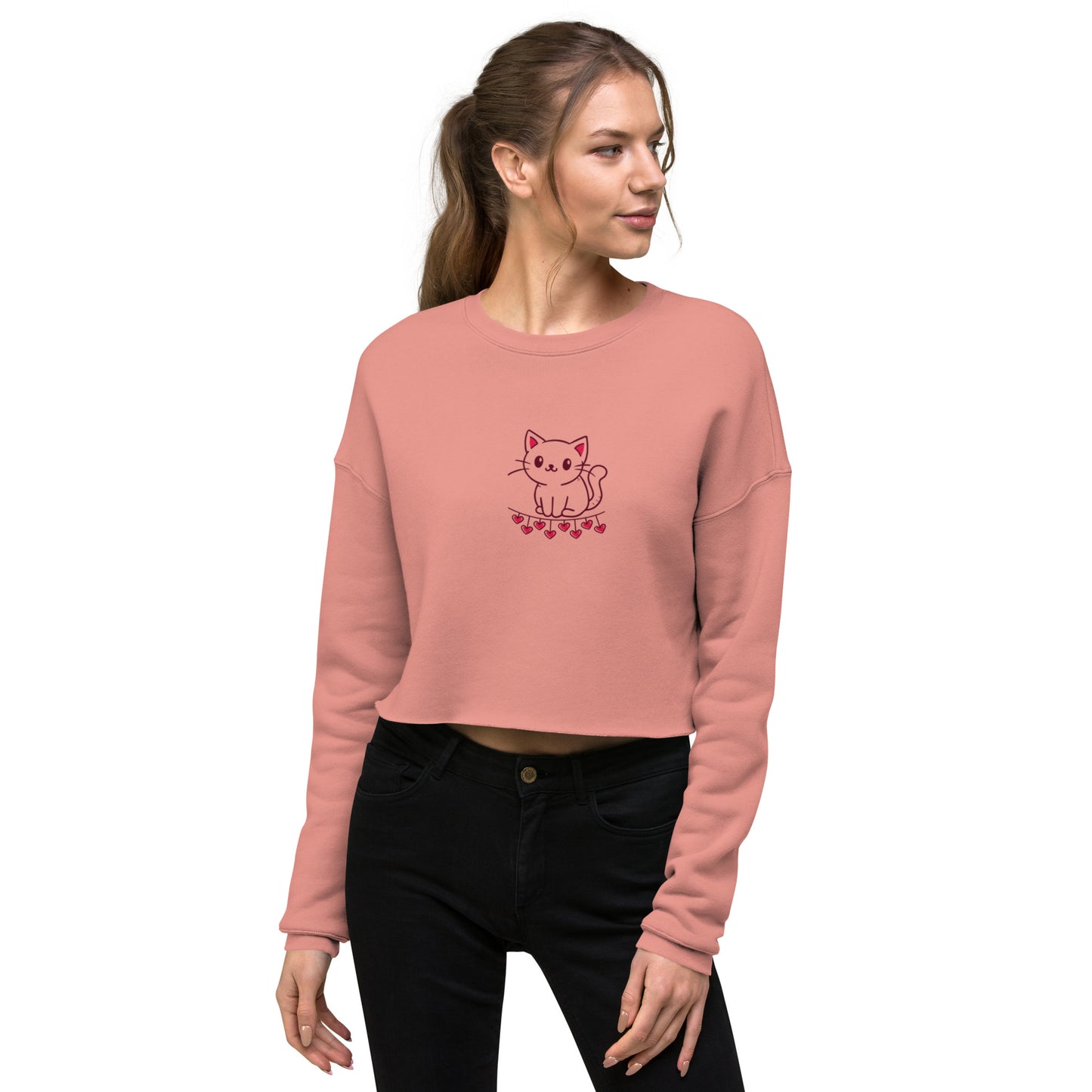 Cats rule the world Crop Sweatshirt