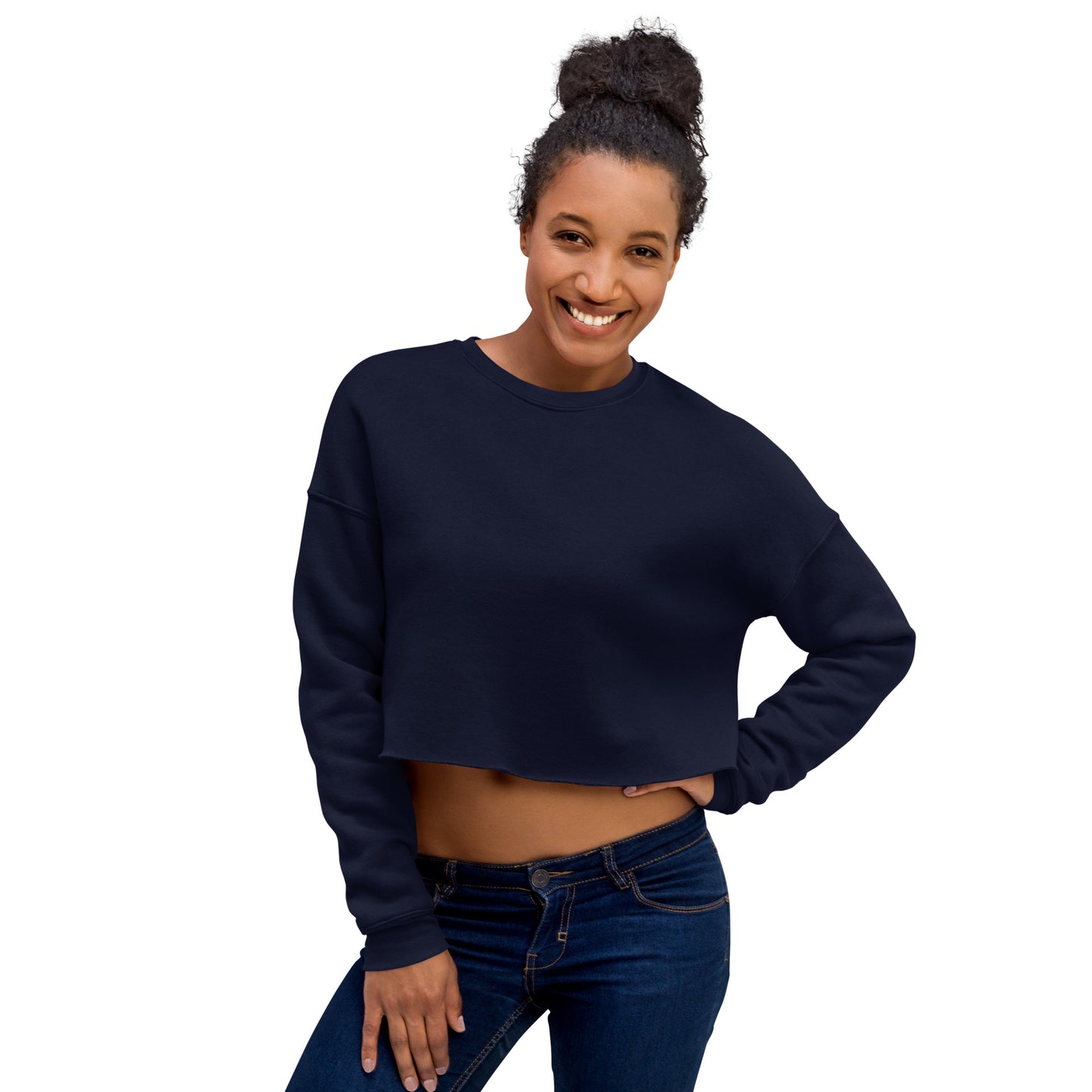 Navy Blue Crop Sweatshirt