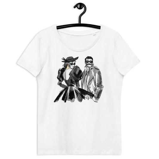 fashion couple design, Women's fitted eco tee