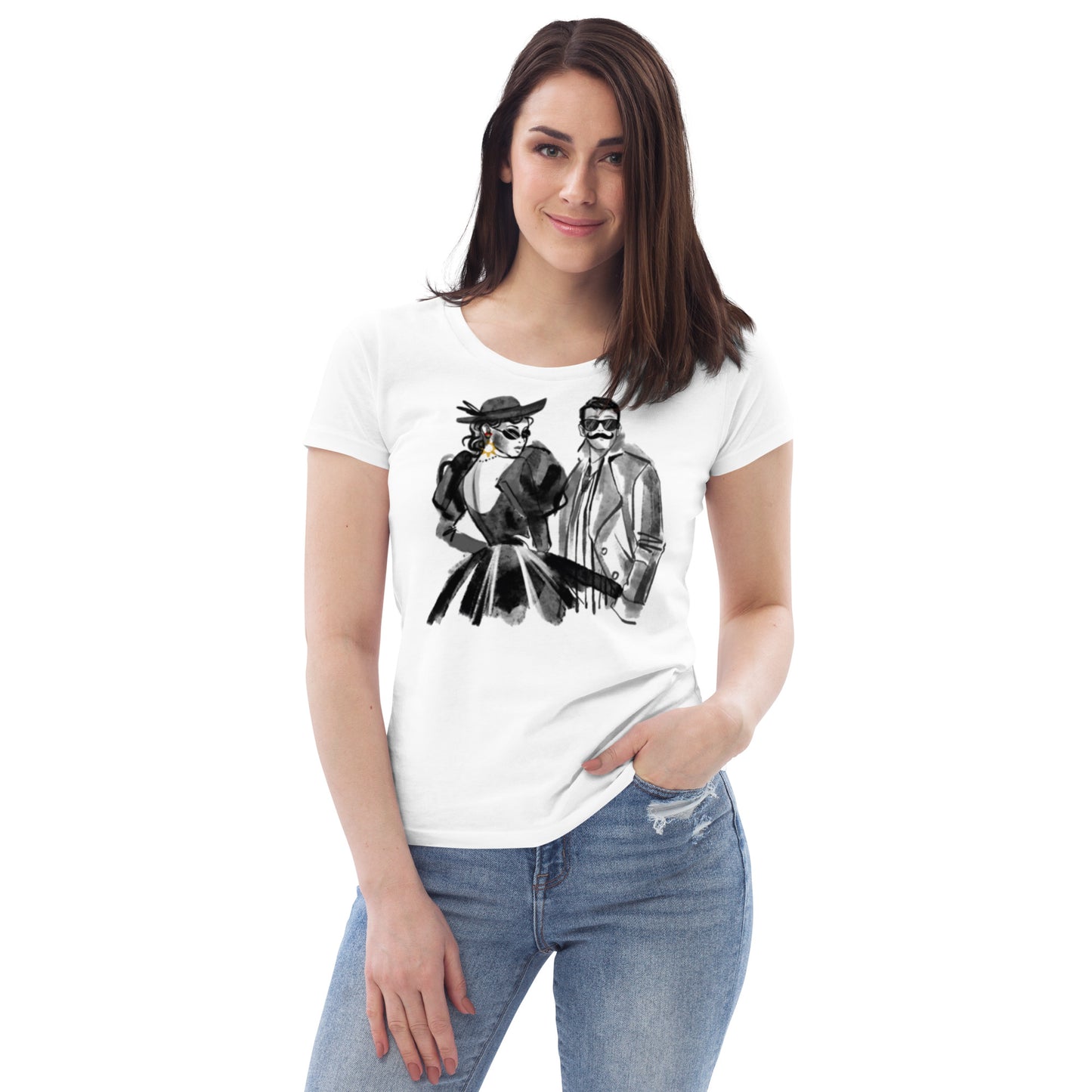 fashion couple design, Women's fitted eco tee